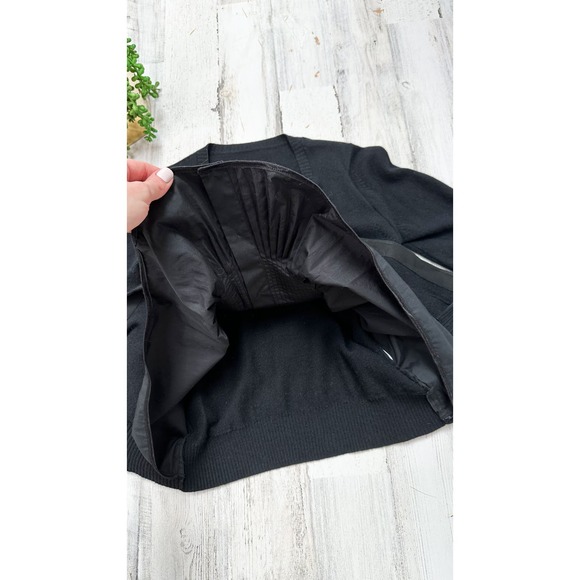 Sacai Japanese Black Cotton Pleat & Cardigan Layer Top - Picture 9 of 14